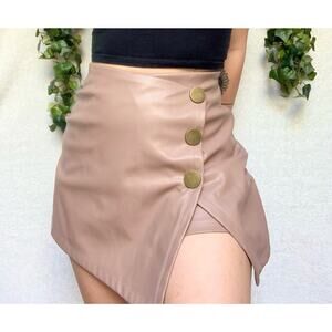 Haute Monde Nude Pink High Waisted Mini Skirt / Skort Women's sz Medium